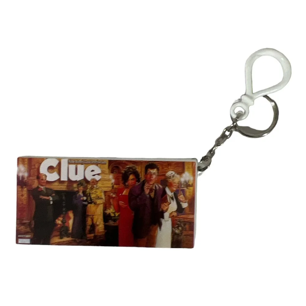 Clue Game Key Chain Miniature With One Die And Two Game Pieces